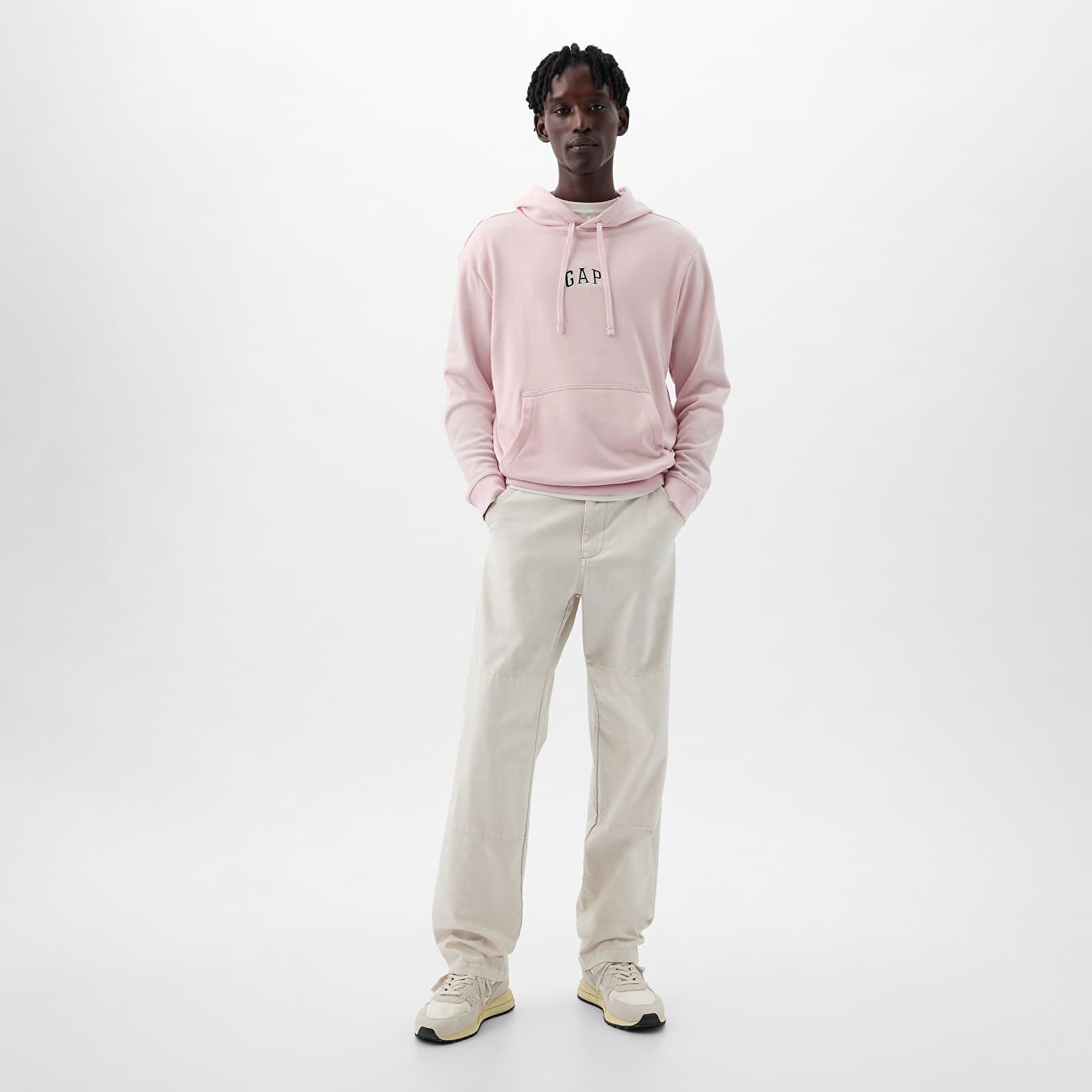 French Terry Pullover Mini Logo Hoodie Light Peony