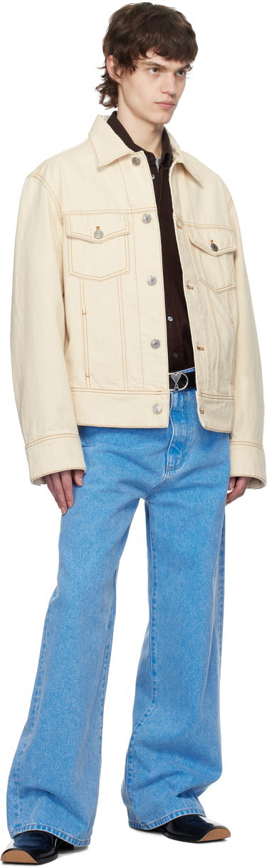 Bunda AMI AMI Paris Classic Trucker Denim Jacket XXL Béžová | HJK247.DE0039-136, 4