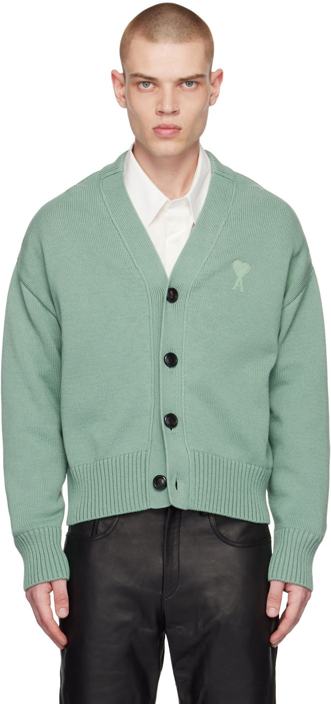 Sveter AMI Cardigan Zelené | SPUKC008.016.327, 0