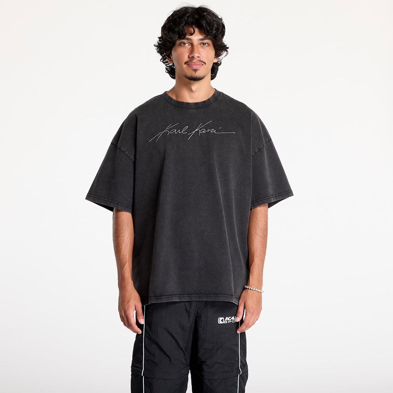 Tričko Karl Kani T-shirt Autograph Heavy Boxy Tee Black Čierna | 60300101, 0