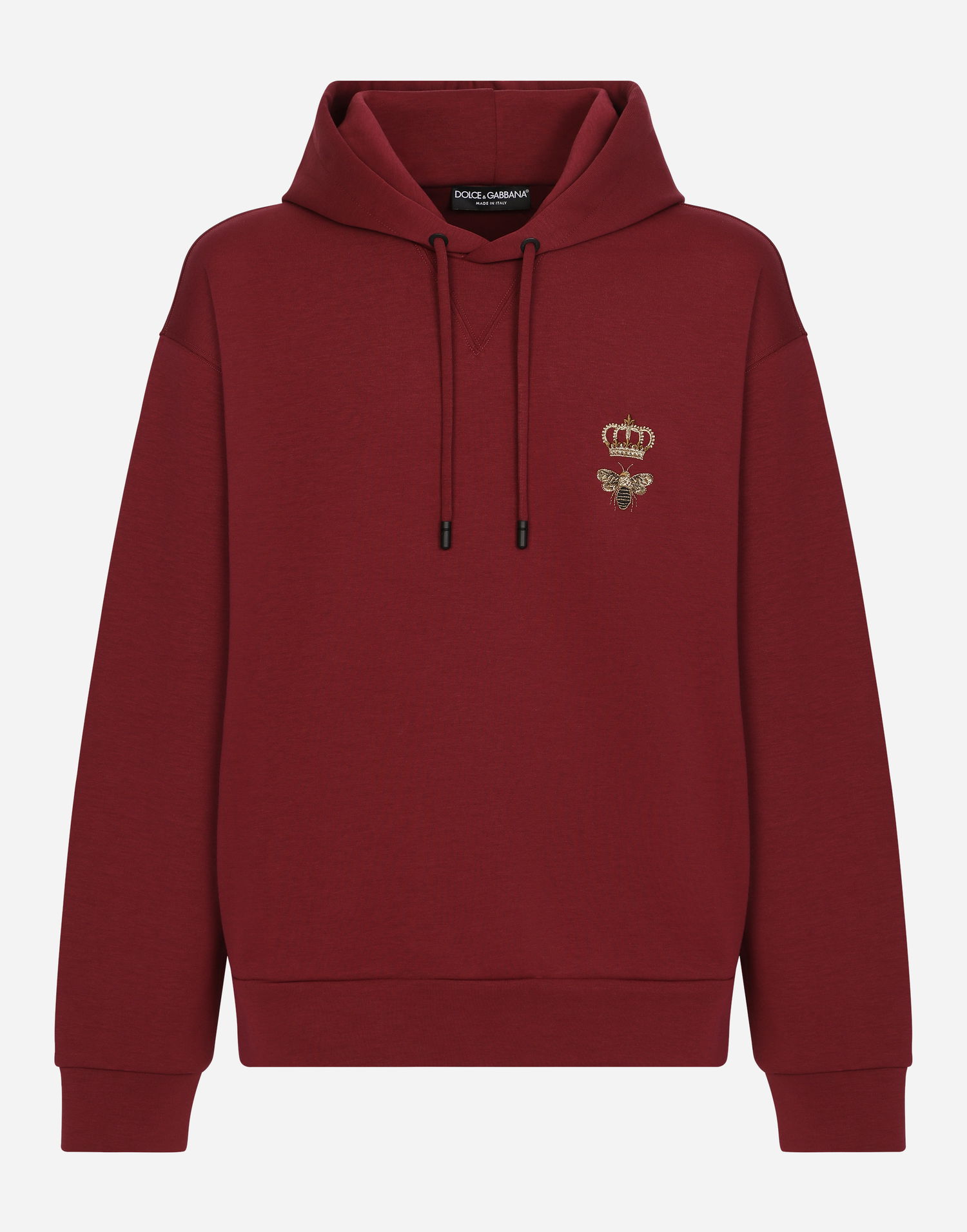 Mikina Dolce & Gabbana Cotton Jersey Hoodie With Embroidery Vínová | G9ACJZHU7H9R0108, 0