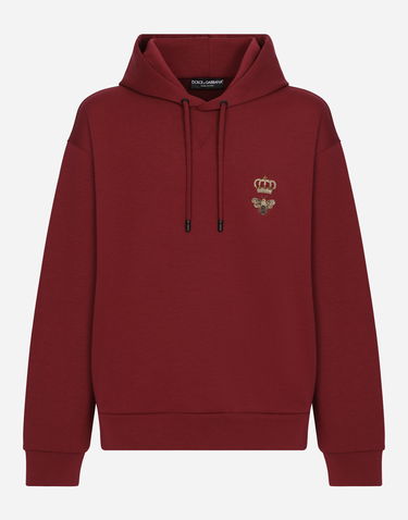 Mikina Dolce & Gabbana Cotton Jersey Hoodie With Embroidery Vínová | G9ACJZHU7H9R0108, 0