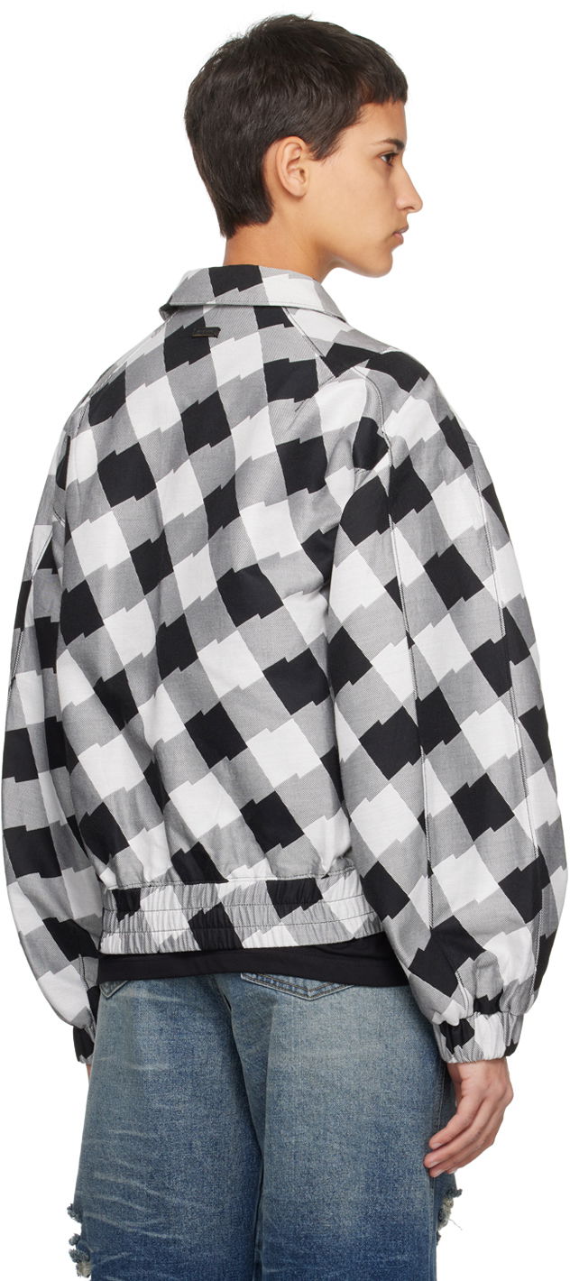 Check Print Zip-Up Jacket