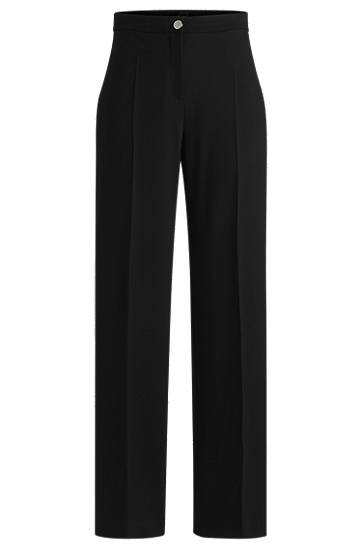 Nohavice BOSS Regular-Fit Punto Milano Jersey Trousers Čierna | 50537782, 0