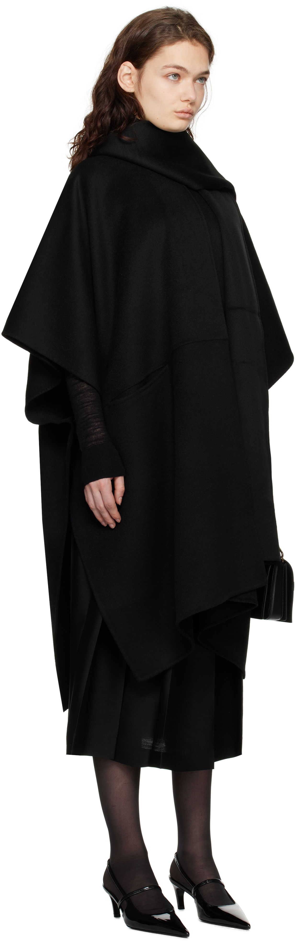 Kabáty TOTEME TOTEME Doublé Scarf Coat Čierna | 251-WRO4321-FB0006, 1