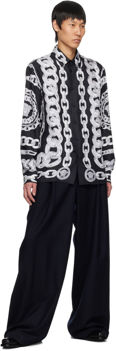 Košeľa Versace Versace Medusa Chains Silk Shirt Čierna | 1019438_1A13397, 3