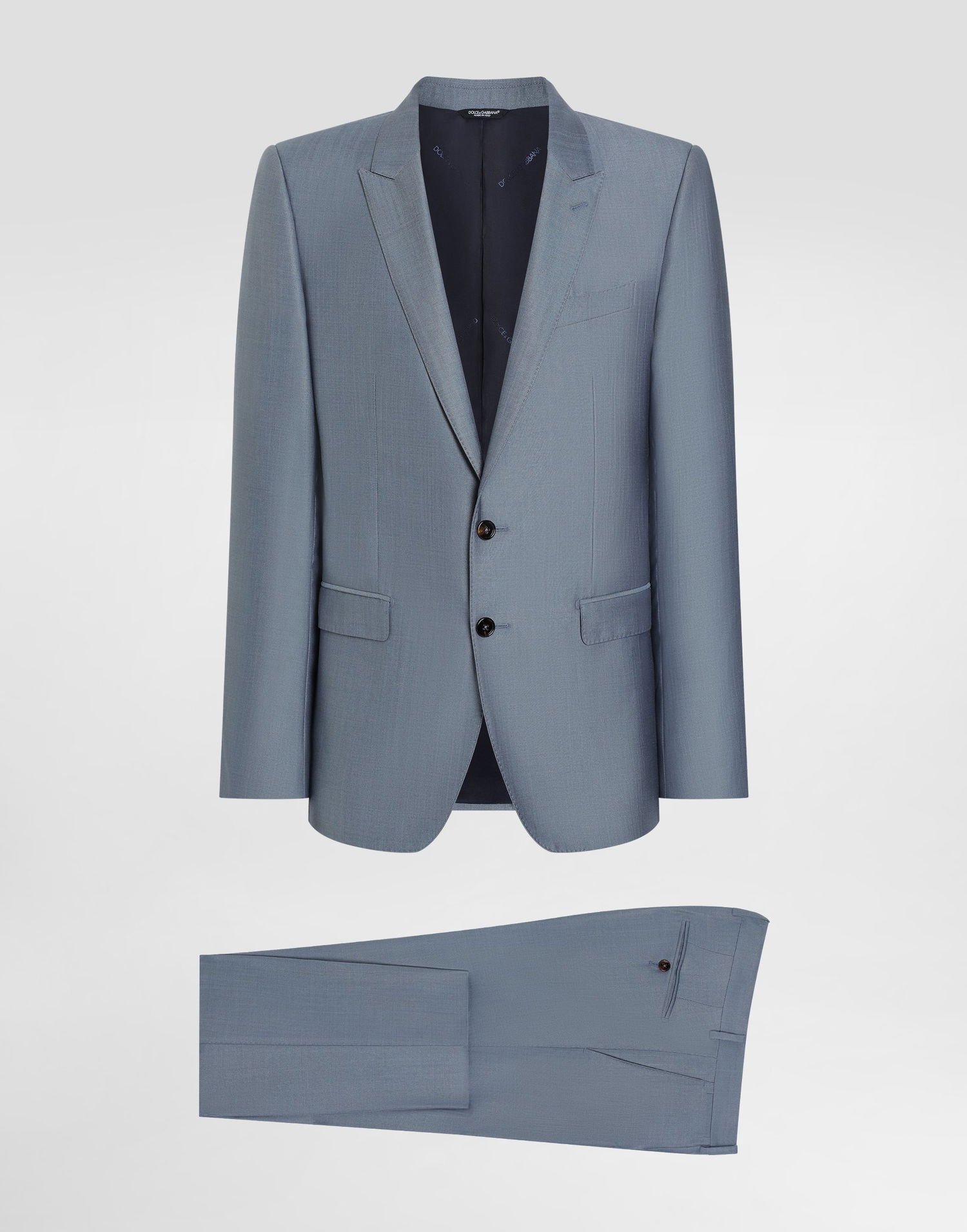 Súprava Dolce & Gabbana Dolce & Gabbana Single-Breasted Wool and Silk Suit Modrá | GK0RMTGJ725S8285, 0