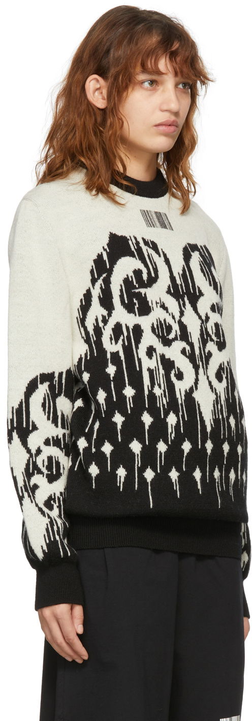 Sveter VETEMENTS Slavic Graphic Print Knit Sweater Béžová | VL12KN100B, 1