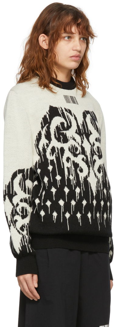 Sveter VETEMENTS Slavic Graphic Print Knit Sweater Béžová | VL12KN100B, 1