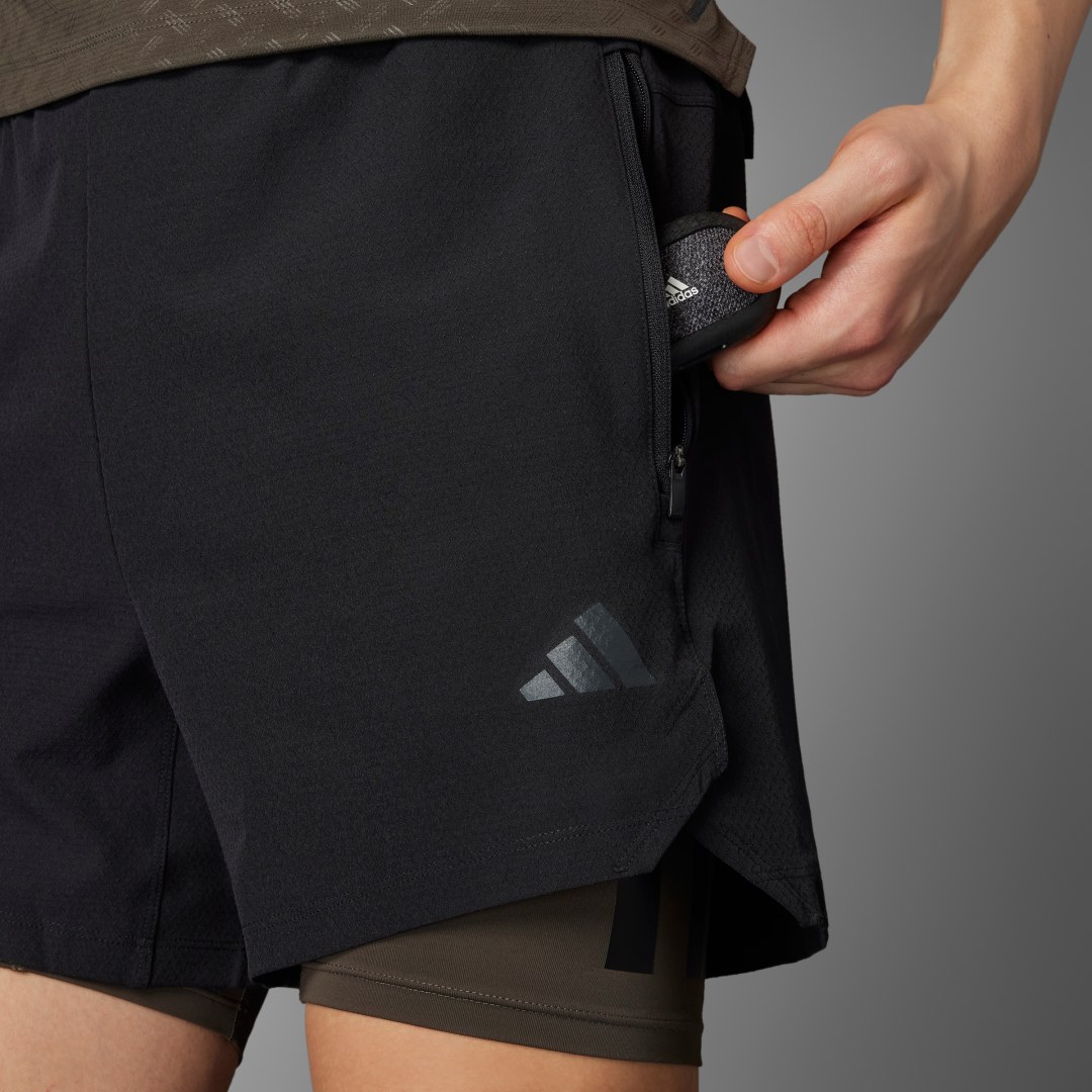 Šortky adidas Performance Two-in-One Workout Shorts Čierna | IV6113, 0