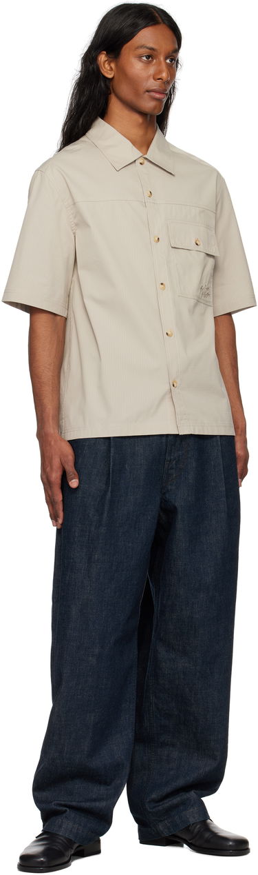 Košeľa MAISON KITSUNÉ Maison Kitsuné Short Sleeve Overshirt Béžová | OM00429WW9020, 3