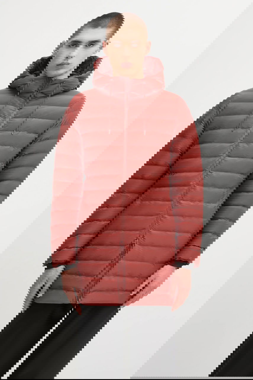 Prešívaná bunda Rains Rains Lohja Curve W3T3 Hooded Puffer Coat Červená | 15890.125, 0