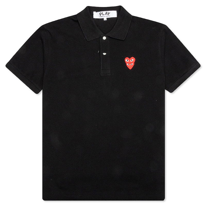 Polo tričko Comme des Garçons Stacked Heart Polo Čierna | AZ-T289-051-1