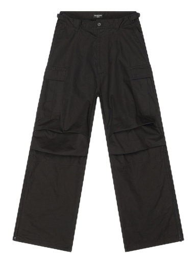 Cargo nohavice Balenciaga Cotton Ripstop Pulled Cargo Large Fit Pants Čierna | 704704TKP271000