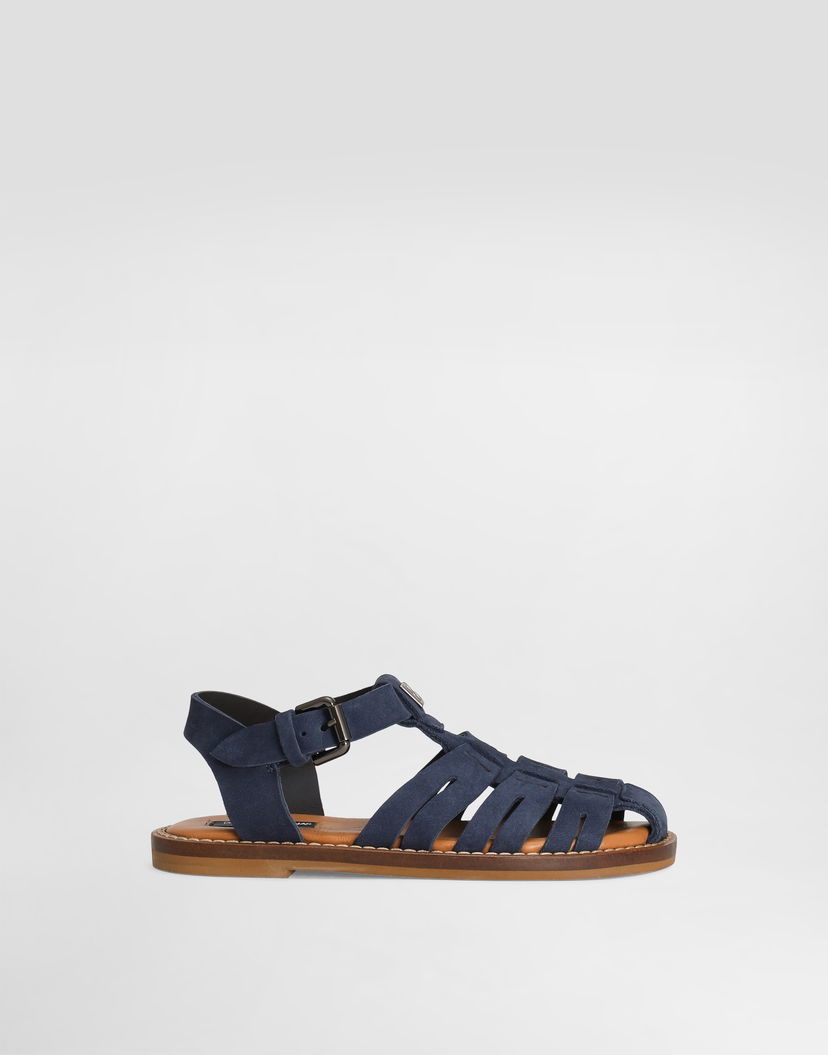 Doplnky Dolce & Gabbana Dolce & Gabbana Nubuck Fisherman Sandals Modrá | DA5279A106180650