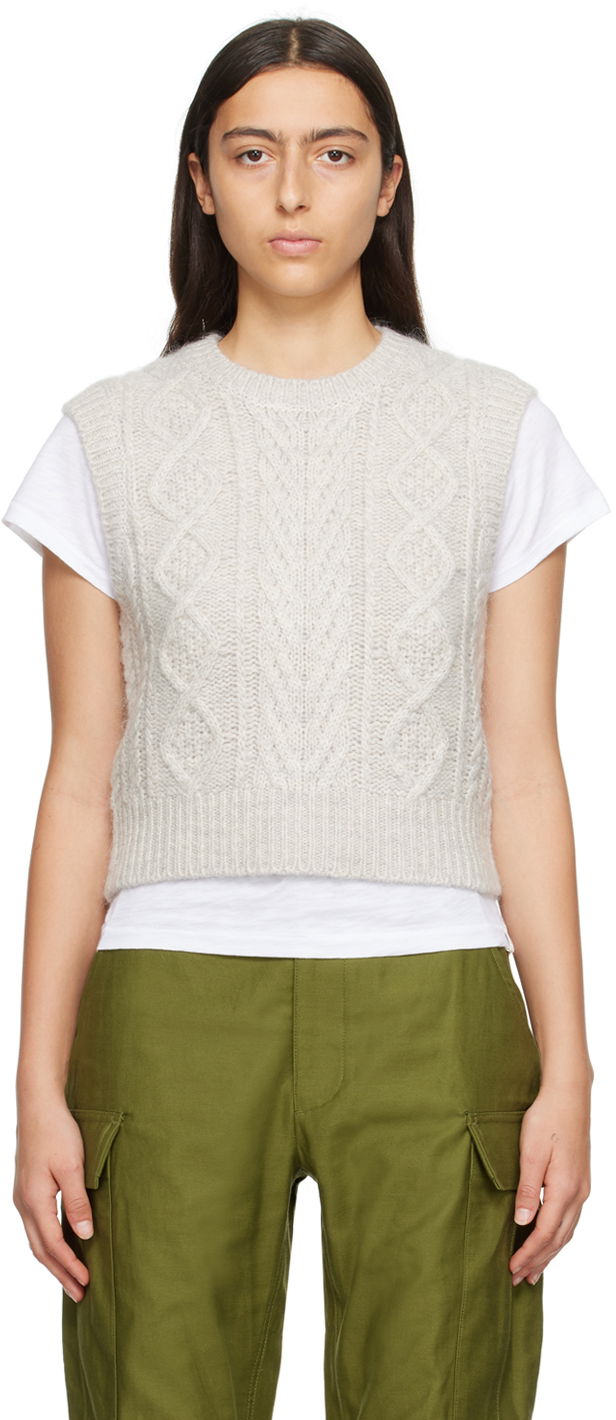 Sveter rag & bone rag & bone Brody Knit Vest Šedá | WAS23F035SL35, 0