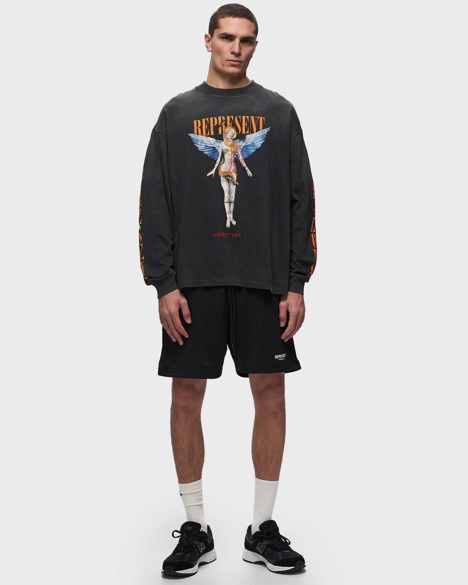 Tričko Represent Clo Represent REBORN LONG SLEEVE T-SHIRT Čierna | MLM447-444, 1