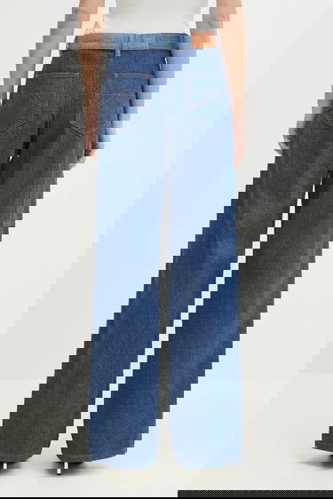 Džínsy KENZO High Waist Multi-Panel Layered Jeans Modrá | FF52DP2306B4.DB, 2