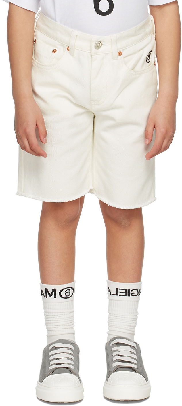 Šortky Maison Margiela MM6 Maison Margiela Kids Logo Denim Shorts Šedá | M60099-MM046, 1