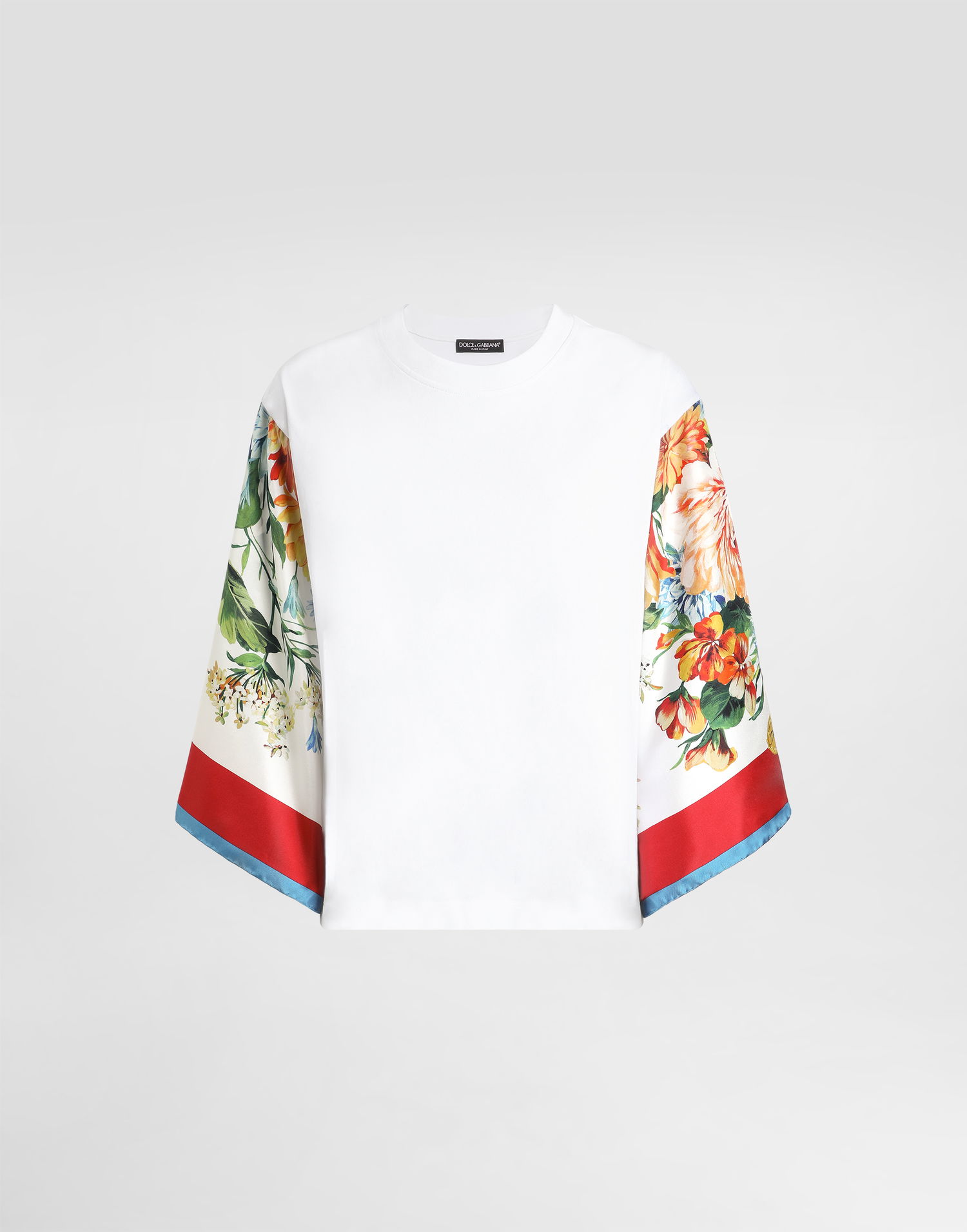 Tričko Dolce & Gabbana Dolce & Gabbana Floral Print Short Sleeve T-Shirt Biela | F8V77ZGDDCJW0800, 0