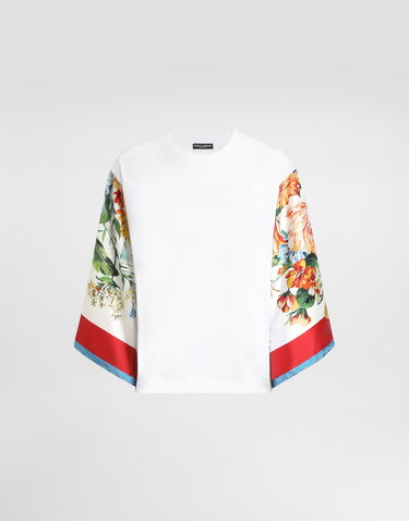 Tričko Dolce & Gabbana Dolce & Gabbana Floral Print Short Sleeve T-Shirt Biela | F8V77ZGDDCJW0800, 0