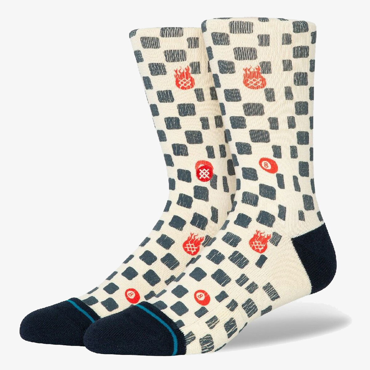 Checkered Print Crew Socks