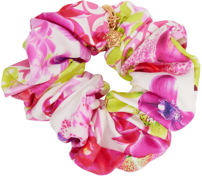 Šál Versace Versace Floral Print Silk Scrunchie with Medusa Charm Ružová | IELA002_1A06668_5W020, 0