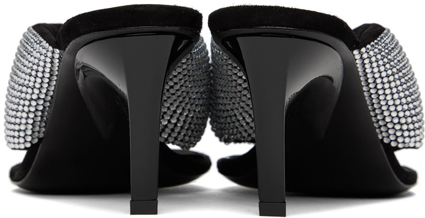 Starostlivosť o obuv The Attico Attico Rem Crystal-Embellished Heeled Thong Sandals Čierna | 236WS756 TL08, 1