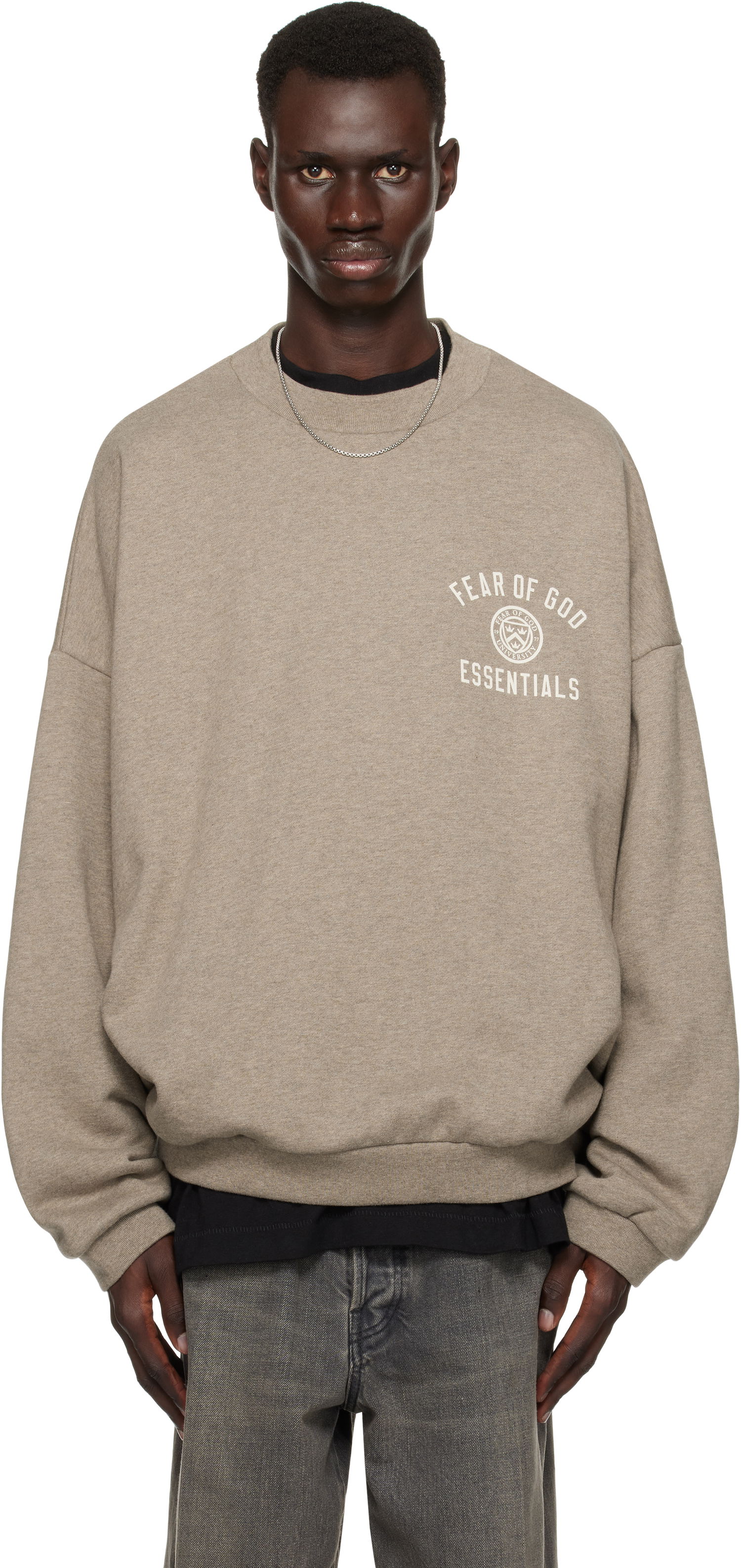 Mikina Fear of God Fear of God ESSENTIALS Fleece Crewneck Sweatshirt Hnedá | 192HO246261F, 0