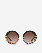 Half Print Round Sunglasses