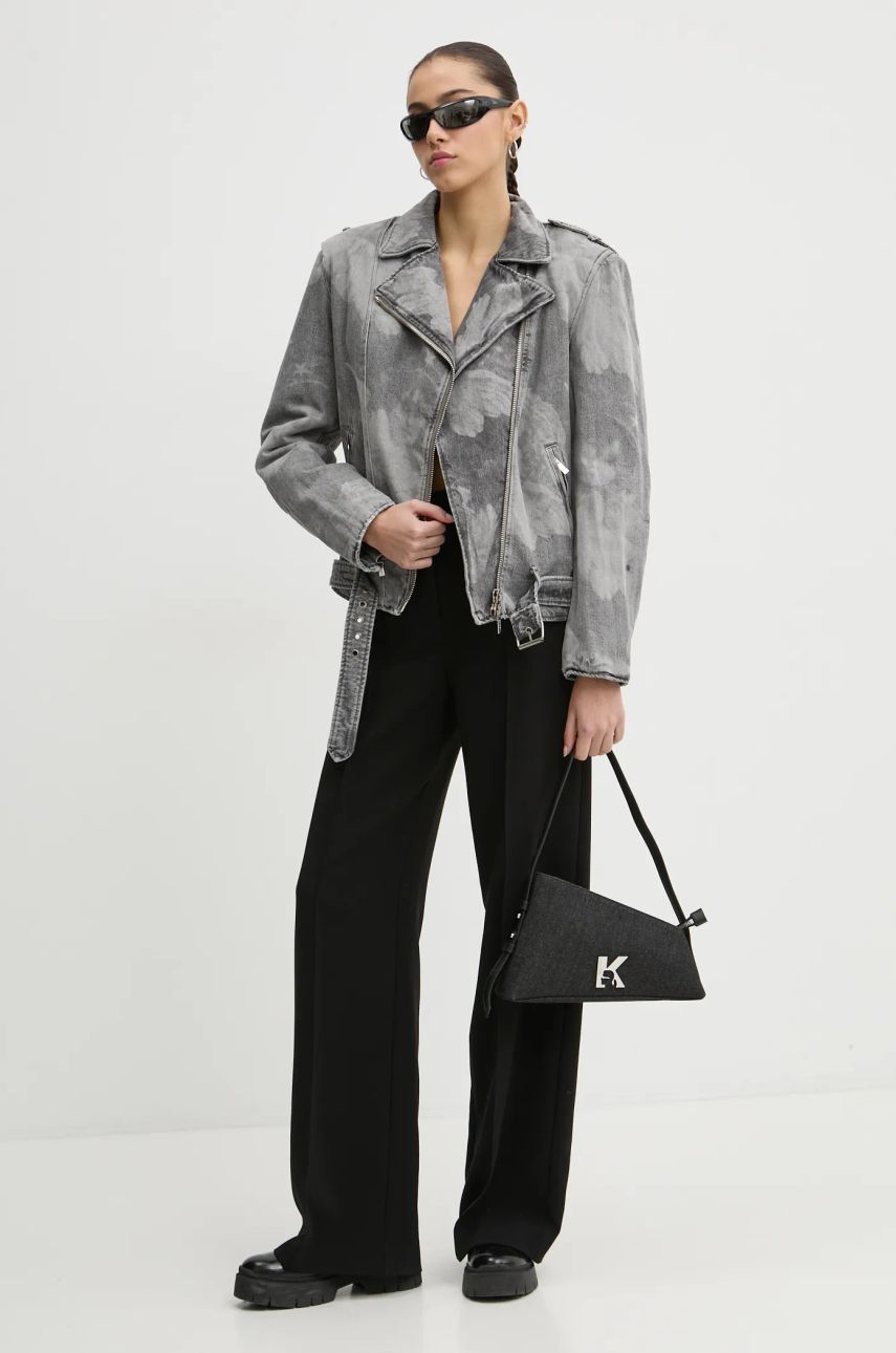Bunda Fiorucci Fiorucci Acid Wash Denim Moto Jacket Šedá | U01FMDJA177DN03DN07, 1