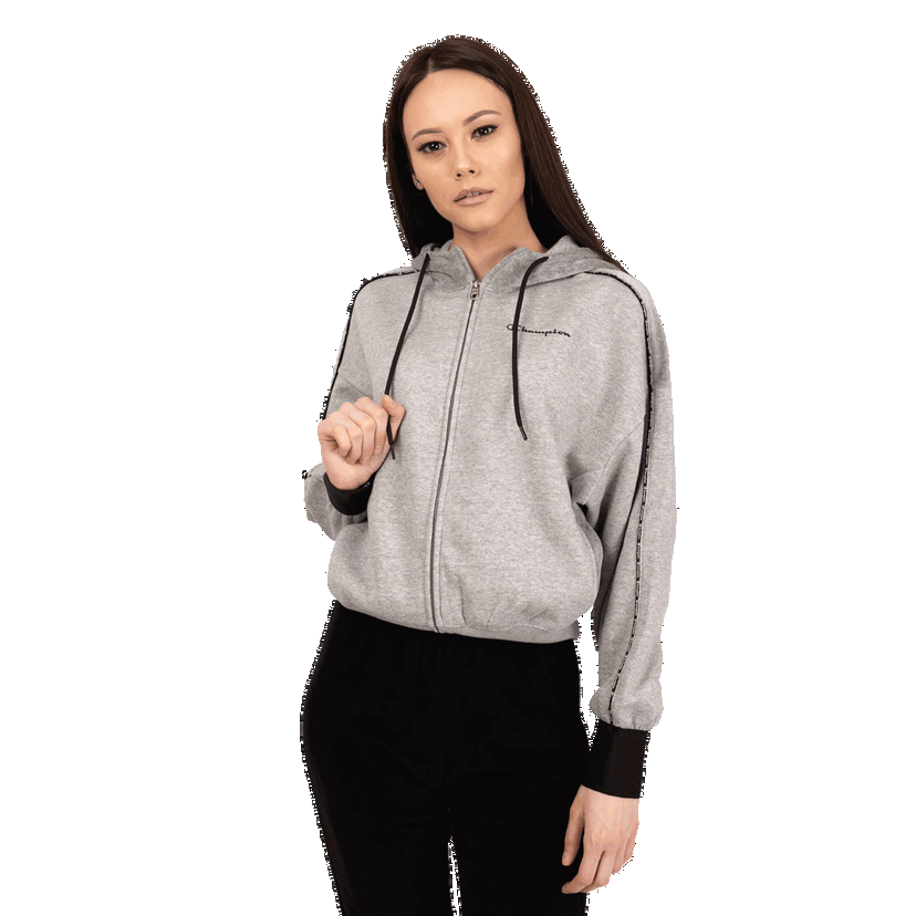 Mikina Champion Hooded Full Zip Sweatshirt Šedá | 115589-EM006