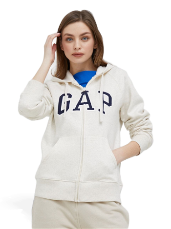 GAP Logo Full-Zip Hoodie 463503.16OATMEALH