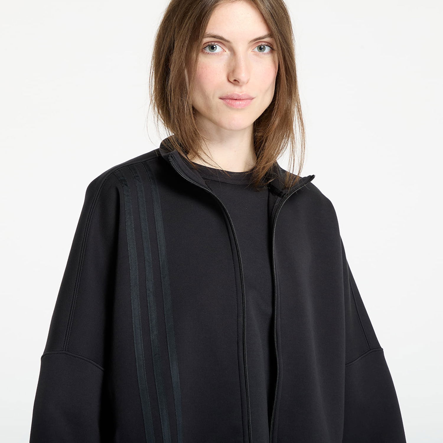 Mikina adidas Performance Off Placed 3-Stripes Zip-Up Sweatshirt Čierna | JX2705, 1