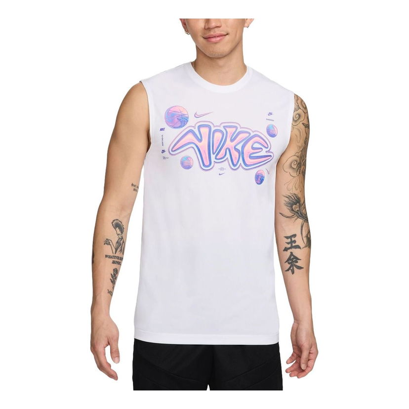 Tielko Nike Dri-FIT Basketball Graphic Tank Biela | FV8415-100