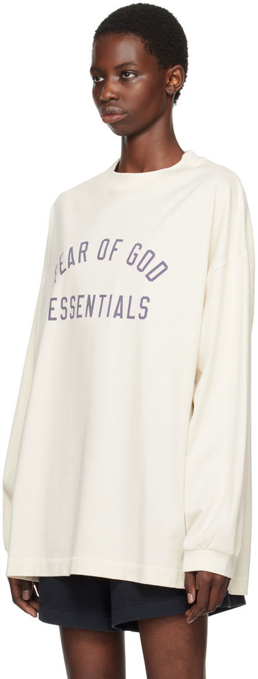 Sveter Fear of God Fear of God Essentials Crewneck Long Sleeve T-Shirt Biela | 125BT244202F, 3