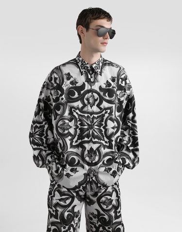 Košeľa Dolce & Gabbana Dolce & Gabbana Majolica Print Oversized Striped Shirt Rôznofarebný | G5NM6TGJ618IZ3TN, 3