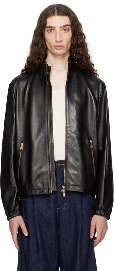 Bunda Versace Versace Plongé Leather Jacket Čierna | 1019606_1A14141, 0