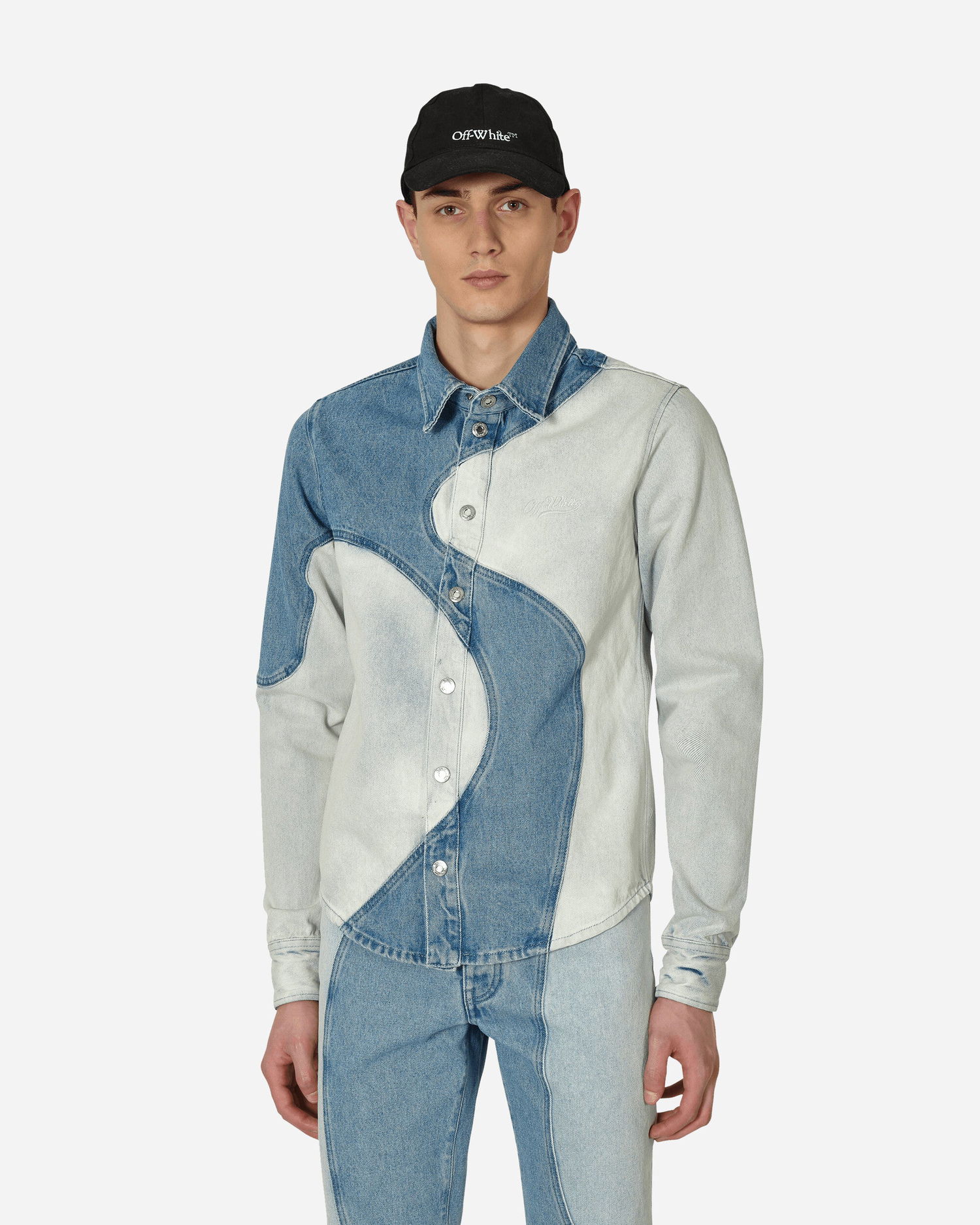Košeľa Off-White Organic Block Denim West Shirt Blue Modrá | OMYD045S23DEN001 4949, 0
