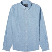 Košeľa A.P.C. Edouard Chambray Button Down Logo Shirt Modrá | CODDE-H12509-IAI, 1