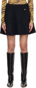 Flared Knitted Wool Miniskirt