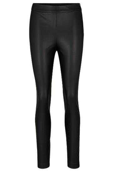 Legíny BOSS High-Waisted Skinny Faux Leather Leggings Čierna | 50503271, 0