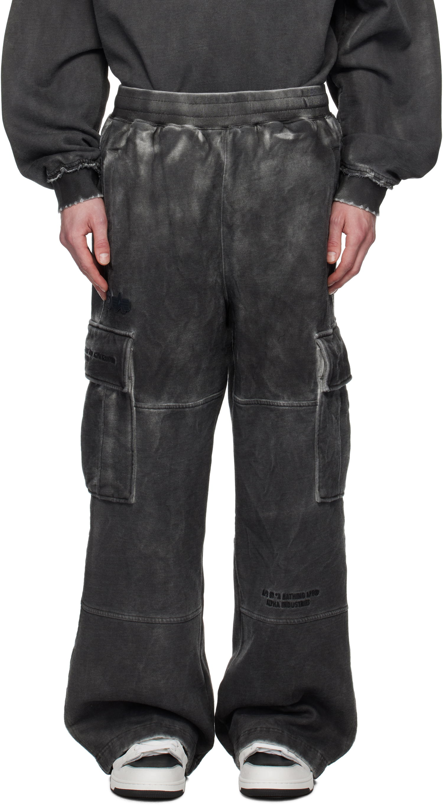 Tepláky AAPE by A Bathing Ape AAPE by A Bathing Ape Alpha Industries Edition Army Sweatpants Šedá | AAPPTM9711XXNBKL, 0