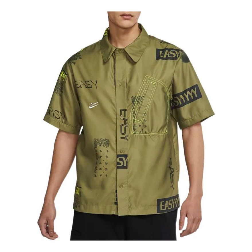 Košeľa Nike Nike Alphabet Pattern Short Sleeve Shirt Zelené | DO4024-378, 0