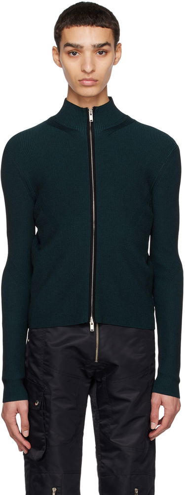 Sveter Dion Lee Angled Rib Zip-Up Sweater Navy | C7153R23, 0
