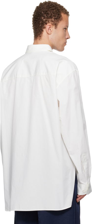 Košeľa Dries Van Noten Dries Van Noten Oversized Cotton Long-Sleeve Shirt with Flap Pockets Biela | 252-020768-2294, 2