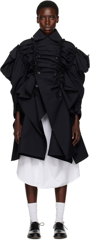 Trenčkot Comme des Garçons Comme Des Garçons Yarn Dyed Wool Polyester Coat Čierna | TO-C004-051, 0