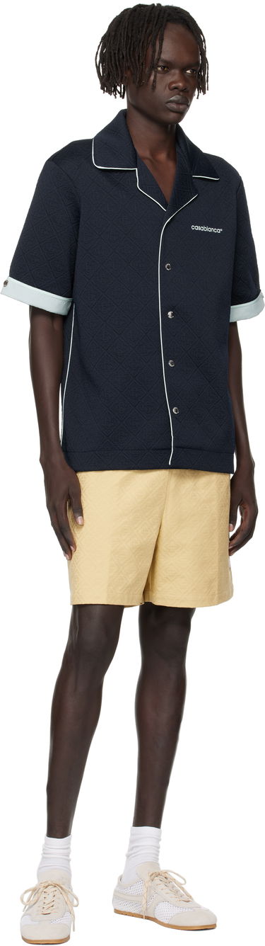 Košeľa Casablanca Casablanca Jacquard Short Sleeve Shirt Navy | MPF25-SH-190-01, 3