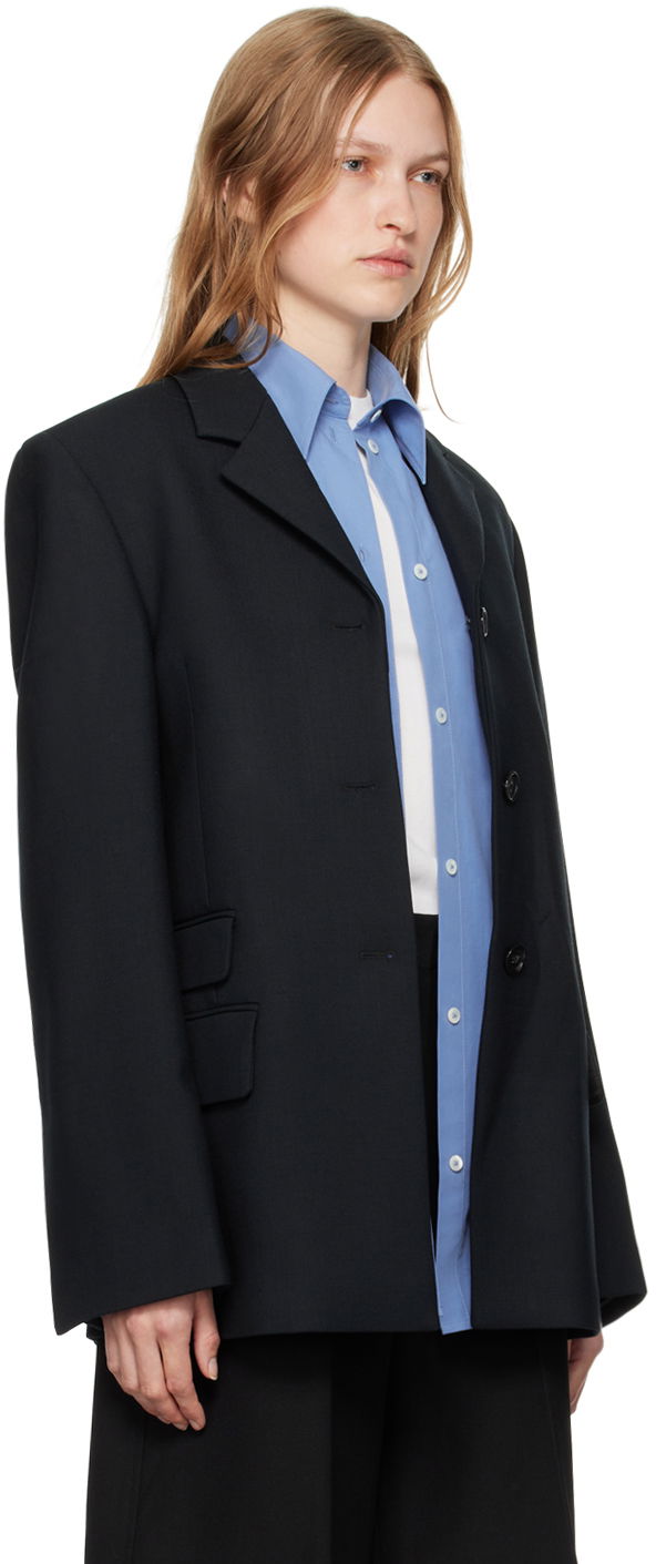 Bunda TOTEME TOTEME Straight Single-Breasted Blazer Čierna | 244-WRZ0045-FB0061, 1