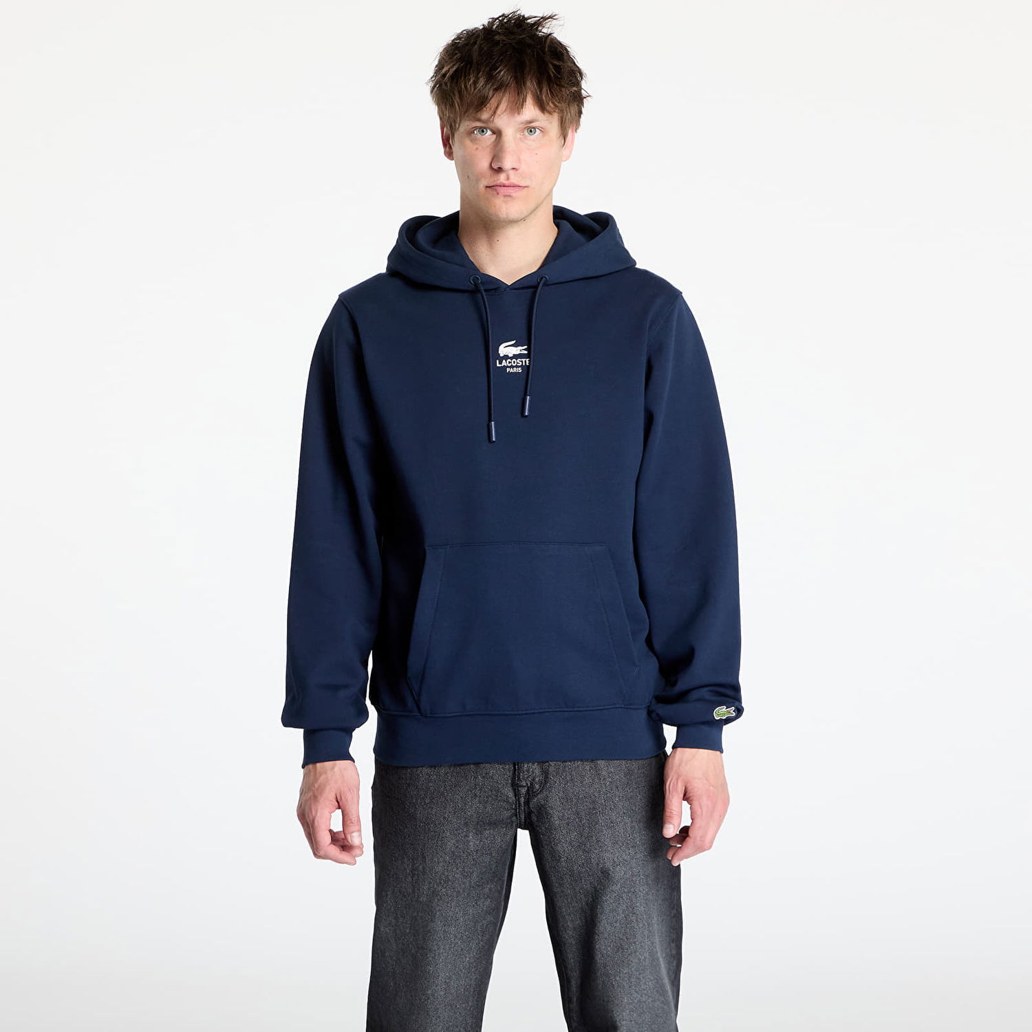 Mikina Lacoste Lacoste Non Brushed Fleece Hoodie Navy | SH2740 166, 0